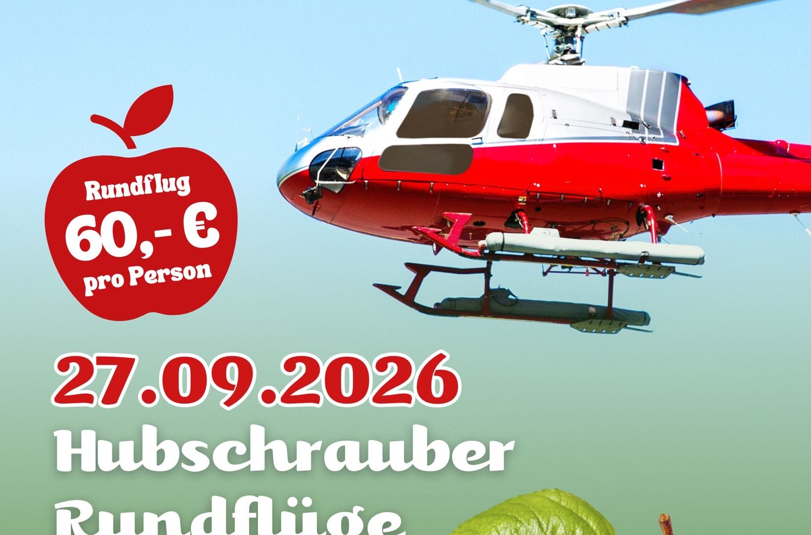 Hubschrauberrundflug Lingen Apfelfest